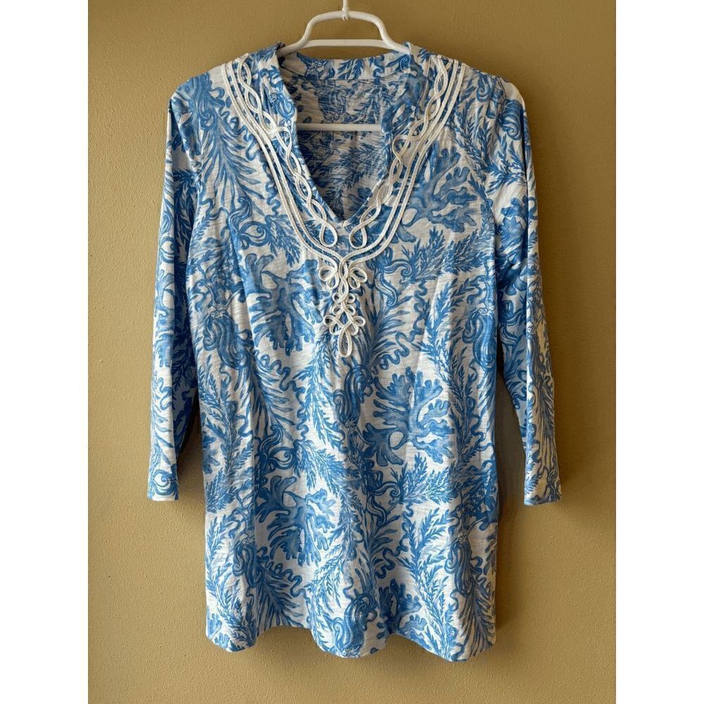 Lilly Pulitzer Kaia Knit Resort White Tunic Top Women's Size Small
